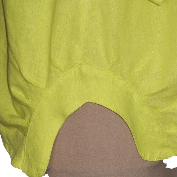 Click by Colour Me Cotton 100% Linen Green 3/4 Sleeve Tunic Top Size Small - Picture 7 of 10